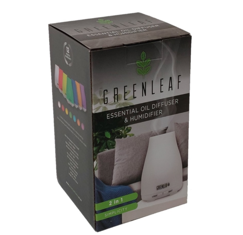 Aromatherapy Electric Diffuser ultrasonic 120ml Green Leaf