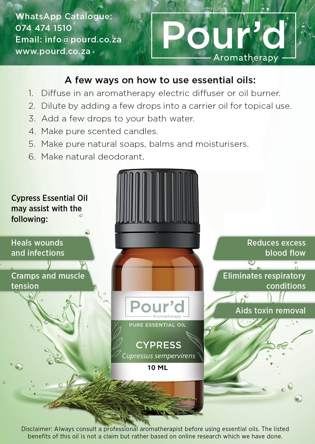 Cypress Pure Essential Oil 10ml