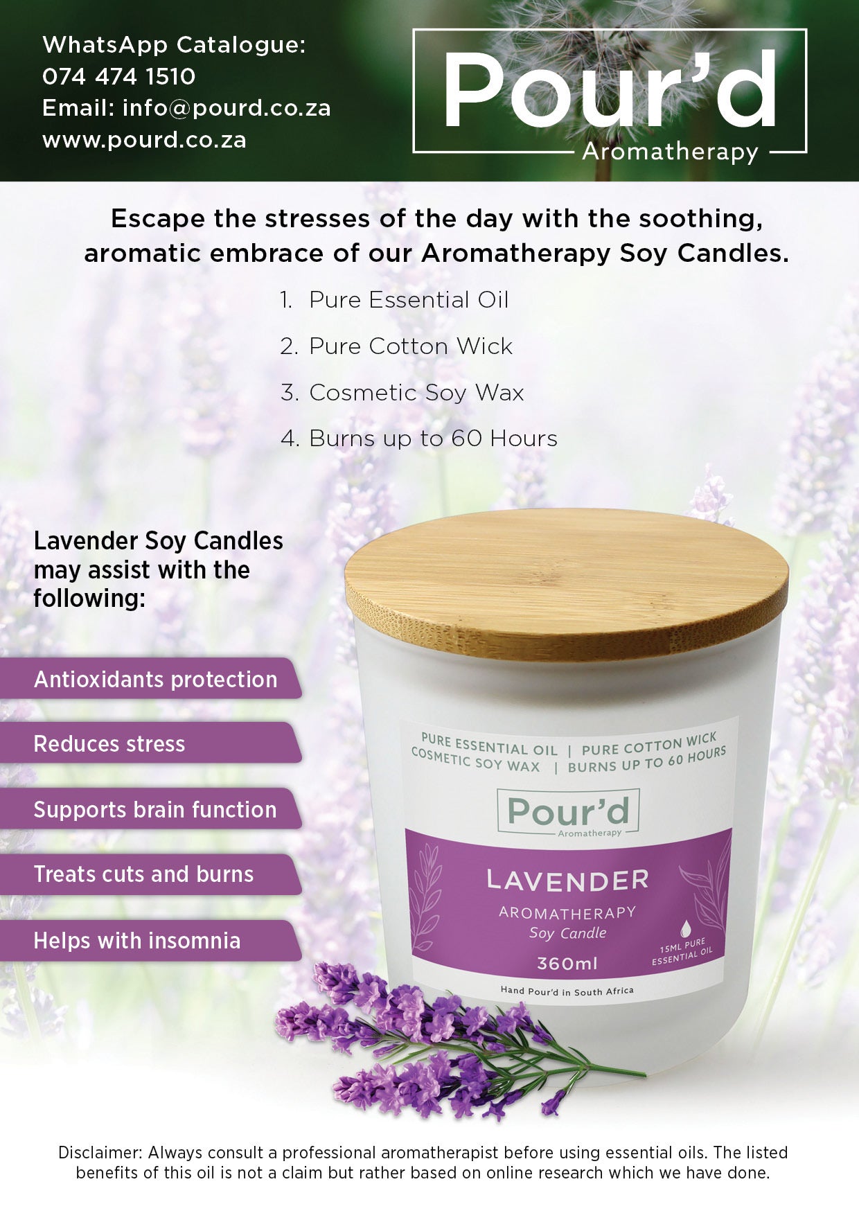 Lavender Aromatherapy Soy Candle
