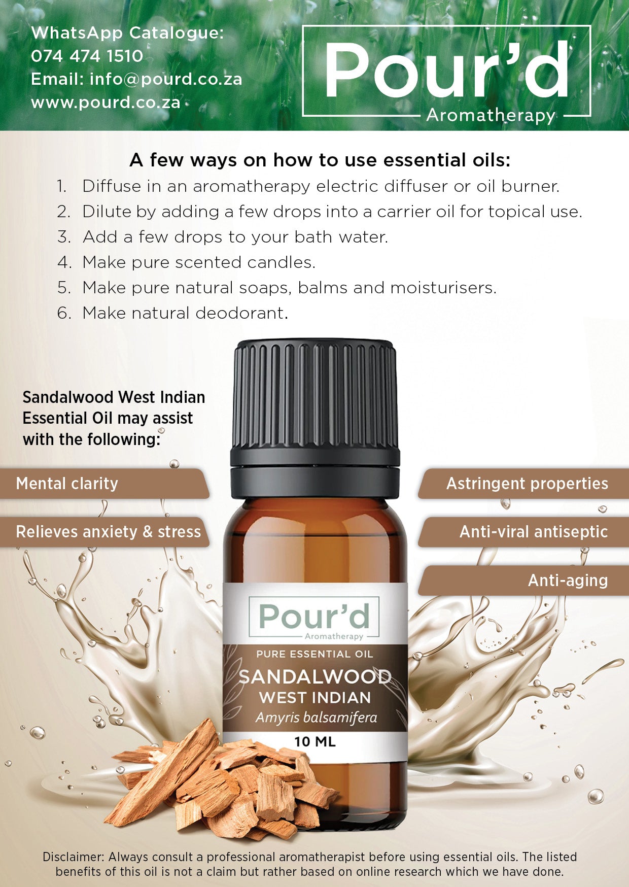 Sandalwood pure essential oil 10ml