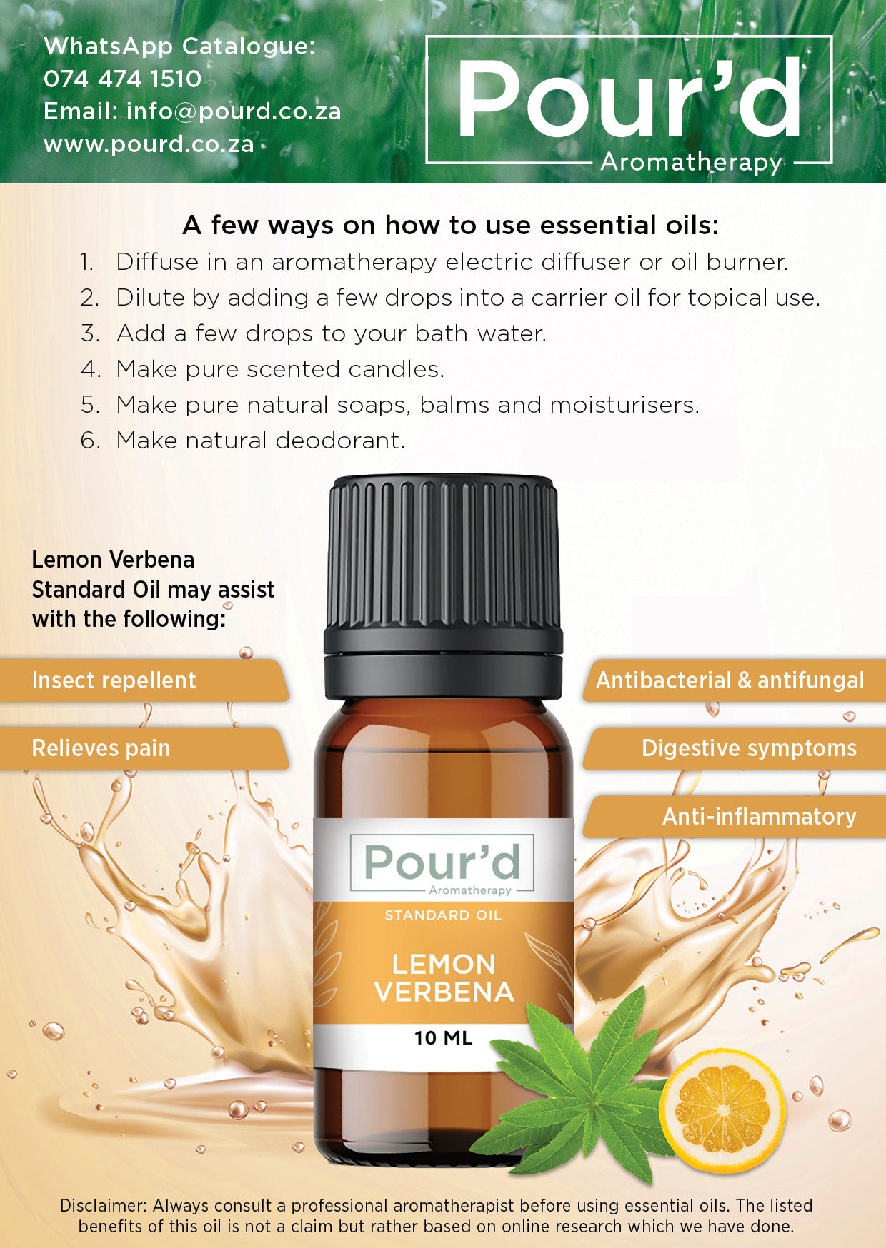 Lemon Verbena standard essential oil 10ml
