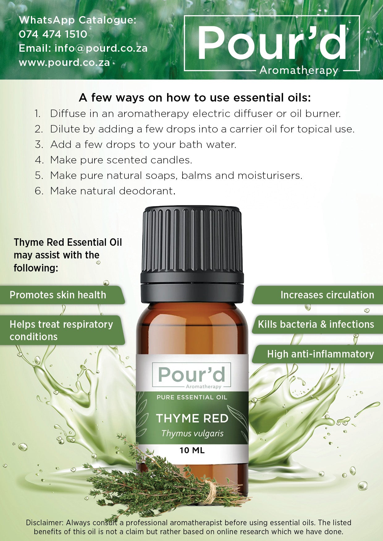Thyme pure Essential Oil 10ml