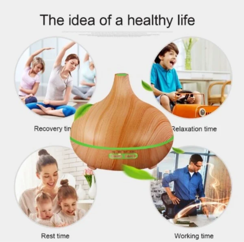 Aromatherapy electric diffuser and humidifier 300ml Green Leaf