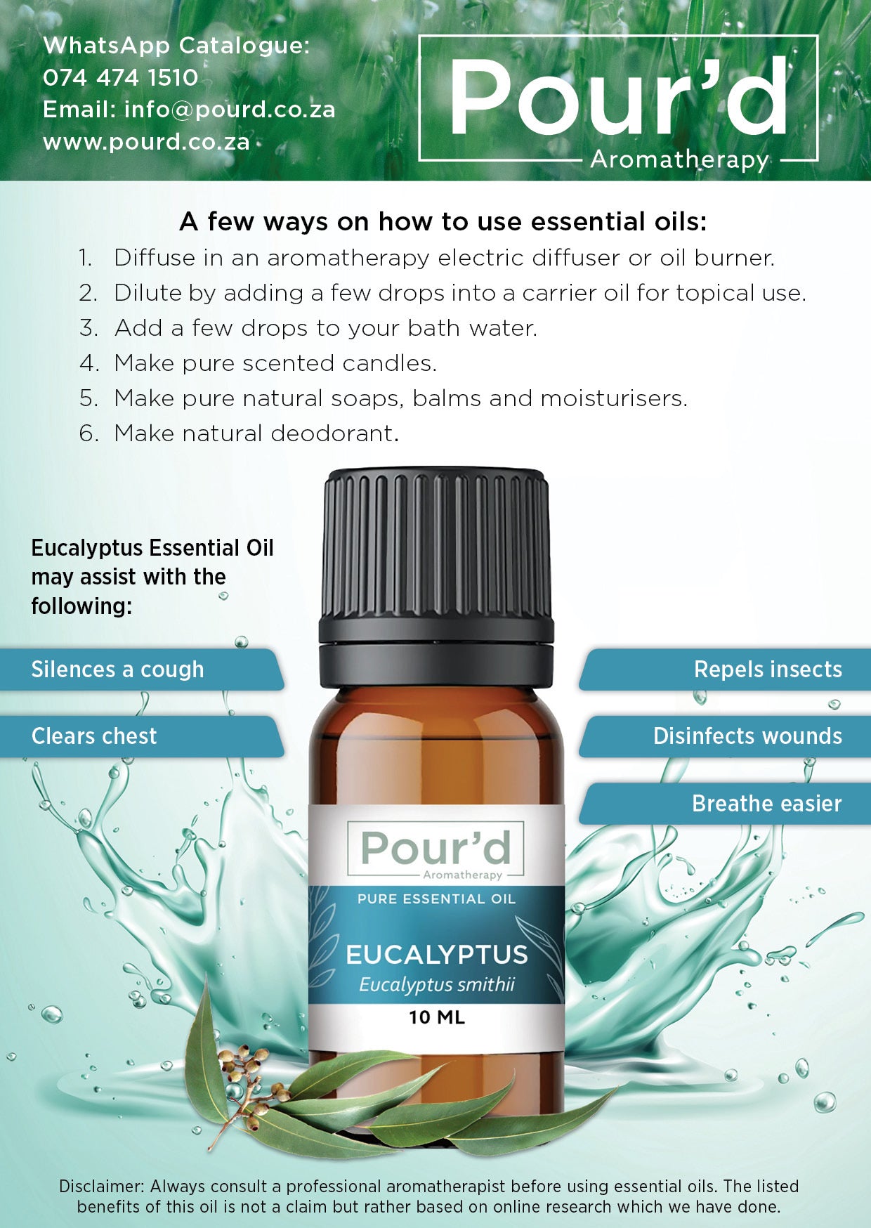 Eucalyptus pure essential oil 10ml