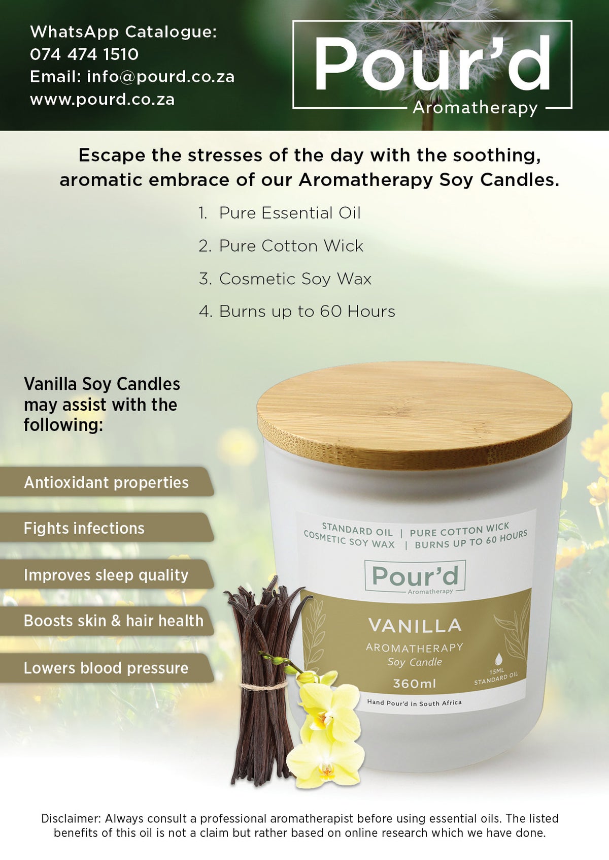 Vanilla Aromatherapy Soy Candle 360ml