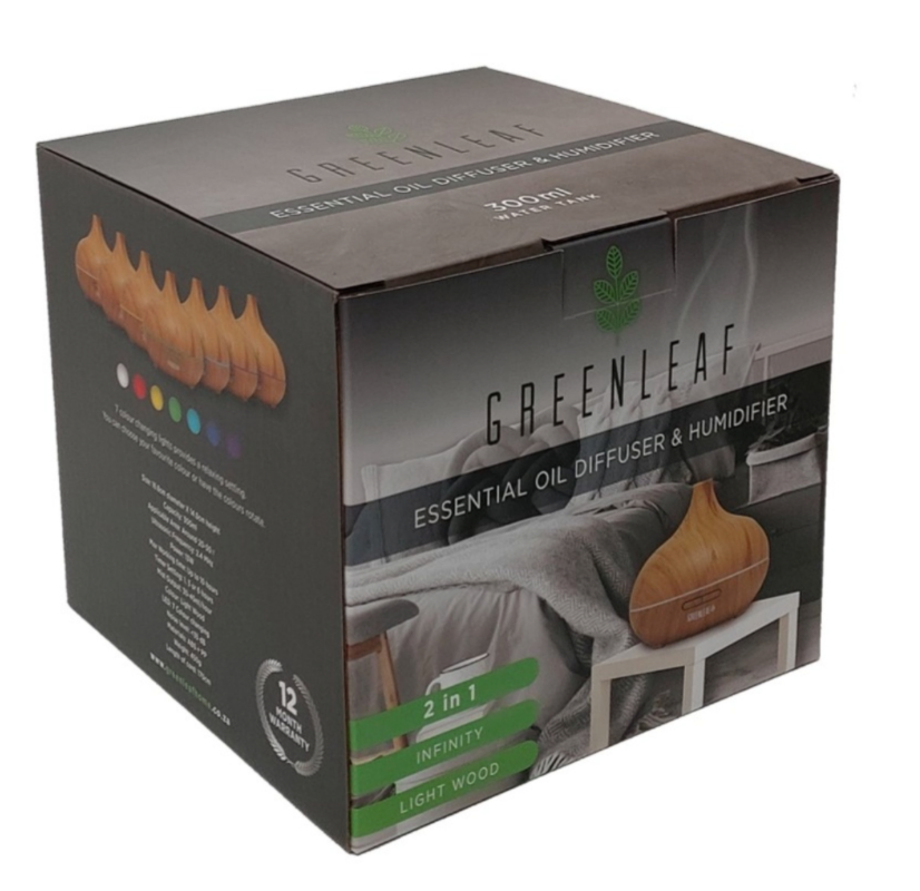 Aromatherapy electric diffuser and humidifier 300ml Green Leaf