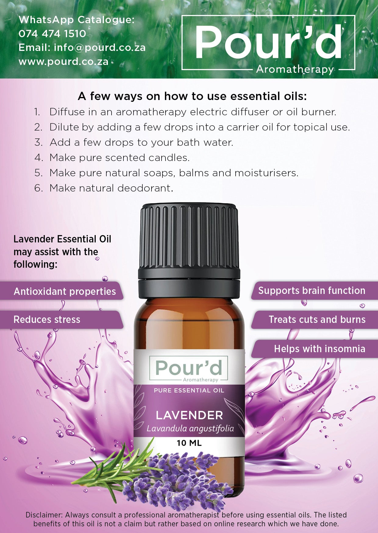 Lavender pure essential oil 10ml
