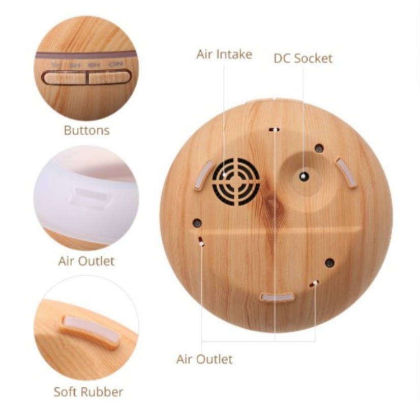 Aromatherapy electric diffuser and humidifier 300ml Green Leaf