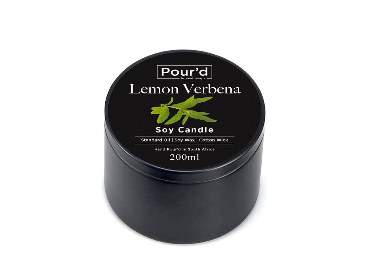 Aromatherapy Soy Candles – 200ml Black Tin