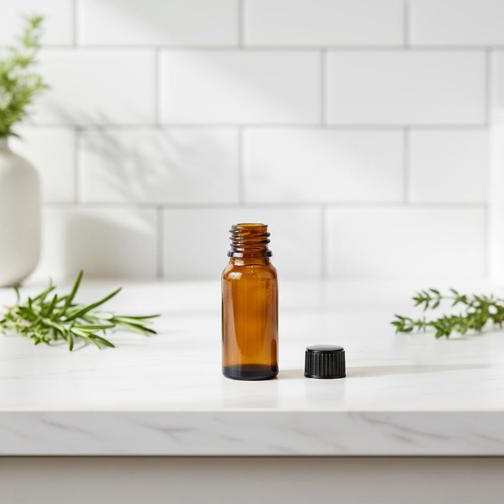 10ml amber glass bottle - kitchen setting