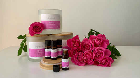 Rose Aromatherapy Soy Candle 360ml Lunar glass