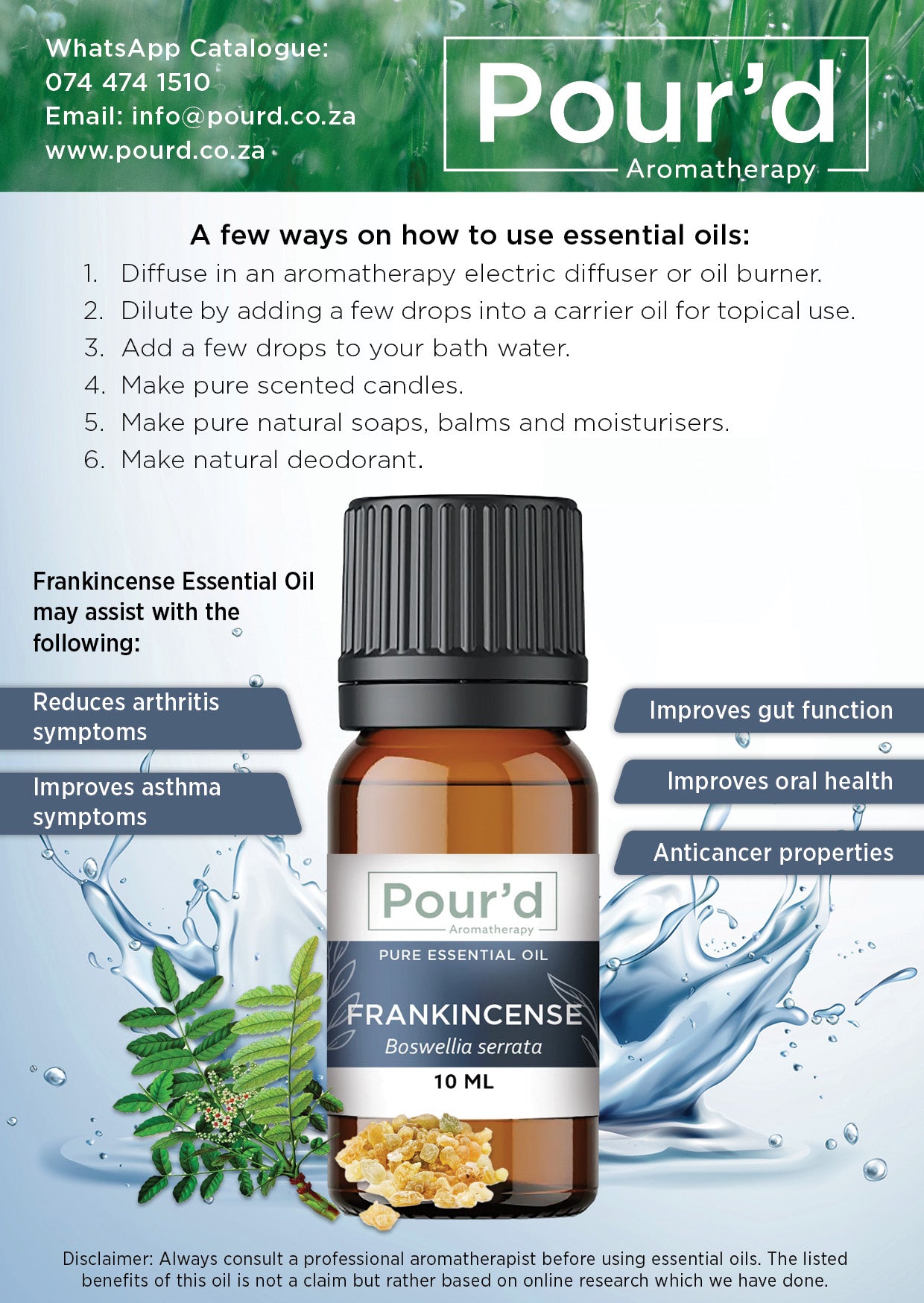 Frankincense Pure Essential Oil 10ml