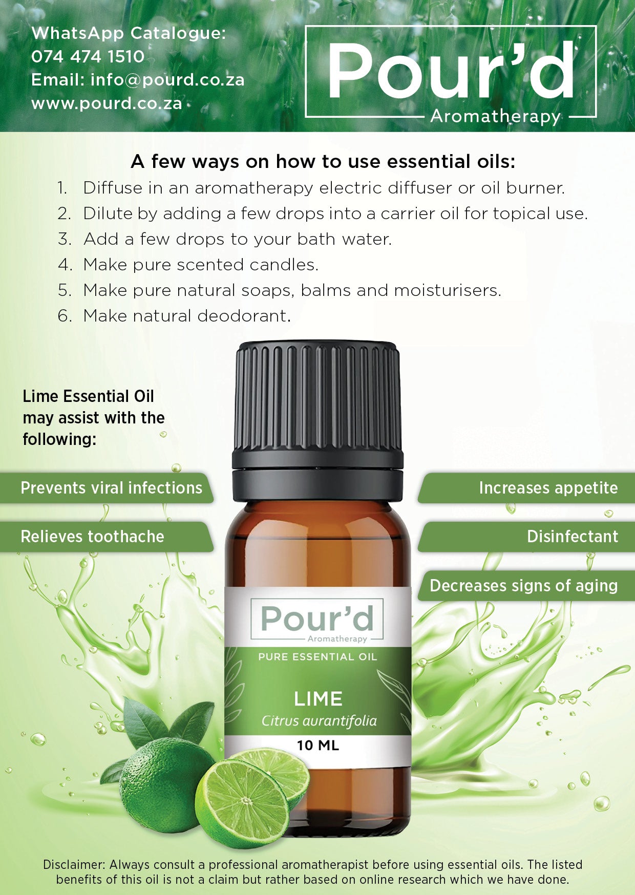 Lime Pure Essential Oil 10ml