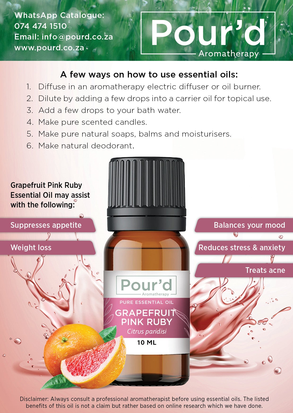 Grapefruit pure Essential Oil 10ml