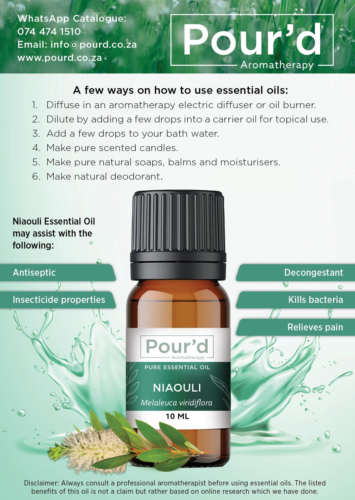Niaouli pure essential oil 10ml