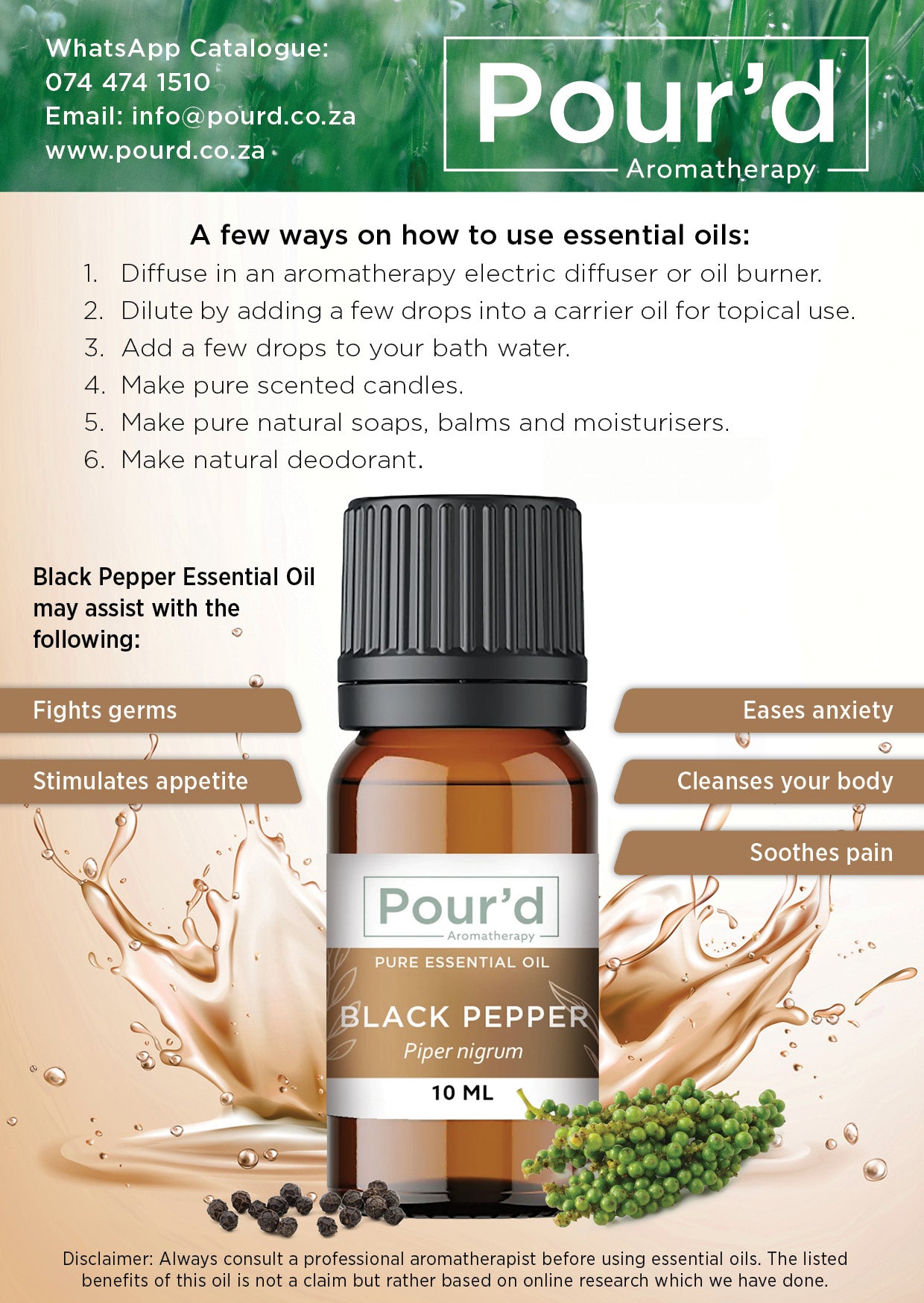 Black pepper Pure Essential Oil 10ml