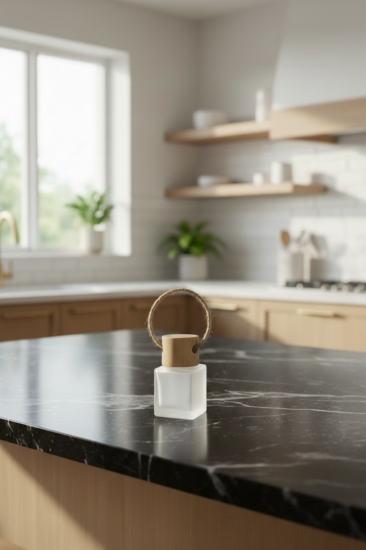 Frosted Glass Car Diffuser - Black Nero Marble